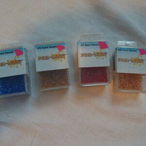 Dyna-Mites Transparent 6/0 Seed Beads 40 grams Lot of 4
